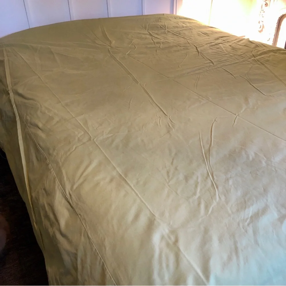 Banana Republic Chino Duvet Cover Heavy Cotton Full/Queen Button Olive Green